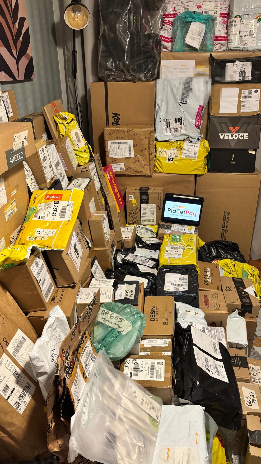 Consolidado de paquetes recibidos en Brasil